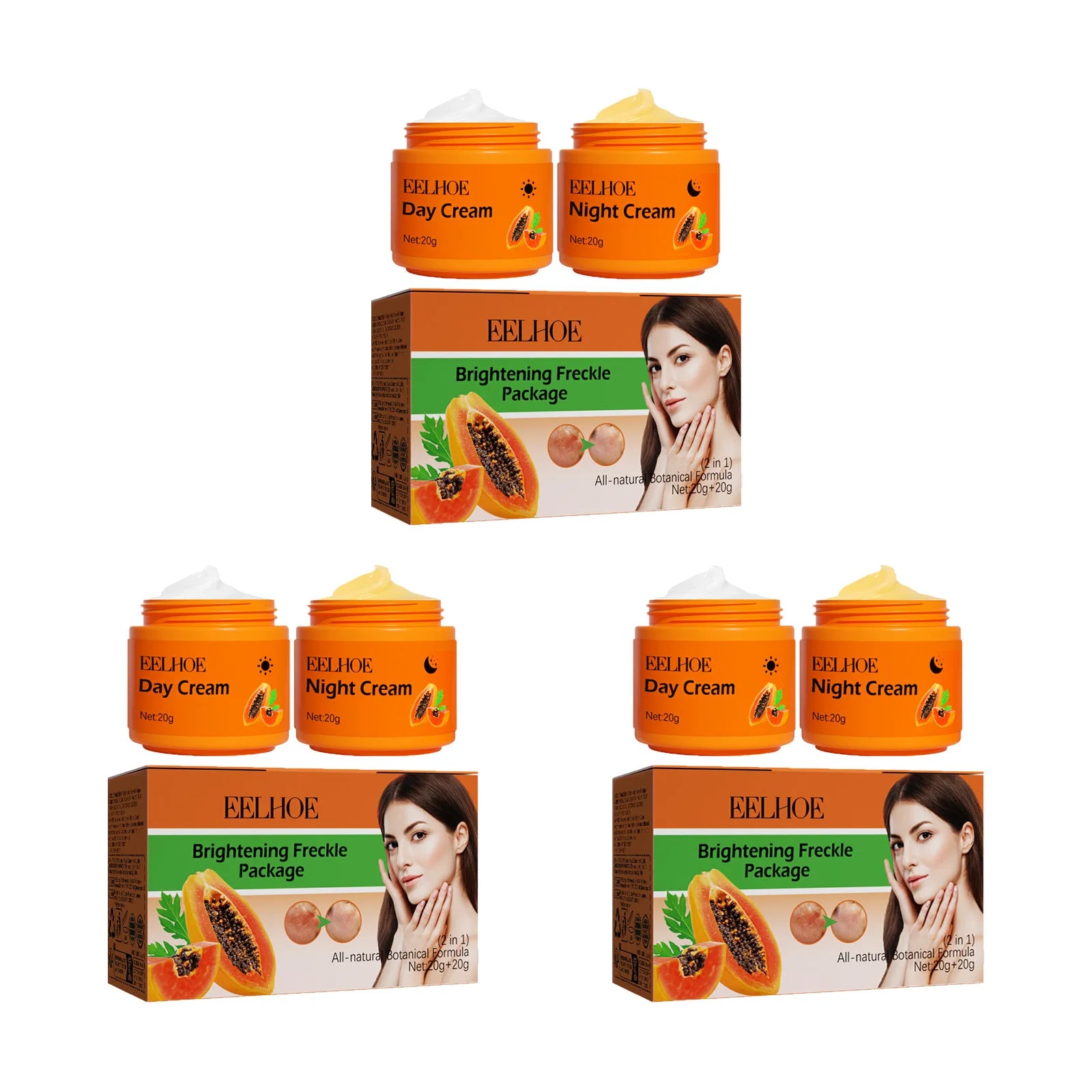 Papaya Day & Night Face Cream Set – Dark Spot & Freckle Corrector Brightening Face Cream Zpaxo 3 Sets