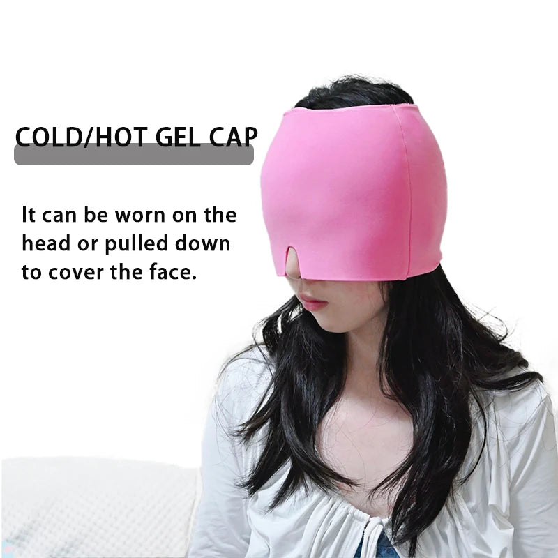 Gel Ice Headache Migraine Relief Hat Cold Compress Therapy Cap Ice Head Wrap Pack Eye Mask For Pressure Relieve Pain Ice Hat Zpaxo