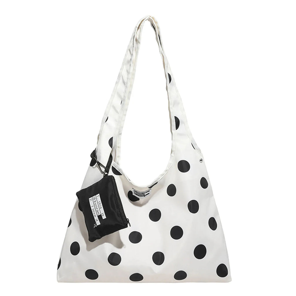 Women Girls Polka Dot Canvas Fashion Shoulder Handbag Vintage Zpaxo
