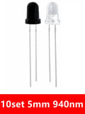 940nm LEDs Infrared Emitter IR Receiver Diode 10pairs Diodes 301A Zpaxo 5 white and 5 black