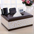 Elegant Faux Leather Tissue Box Cover Remote Holder Stylish Living