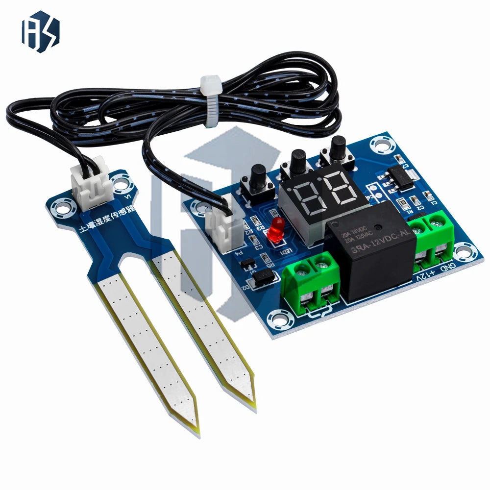 XH-M214 Soil Moisture Sensor Module with 20-99%RH Humidity Control, Automatic Irrigation System, and Red Digital Display Zpaxo