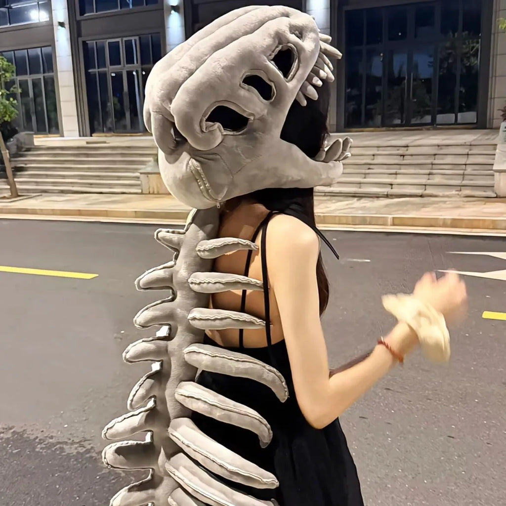 2026 Chinese Dinosaur Skeleton Plush Hoodie Roleplay Costume Mask Toy