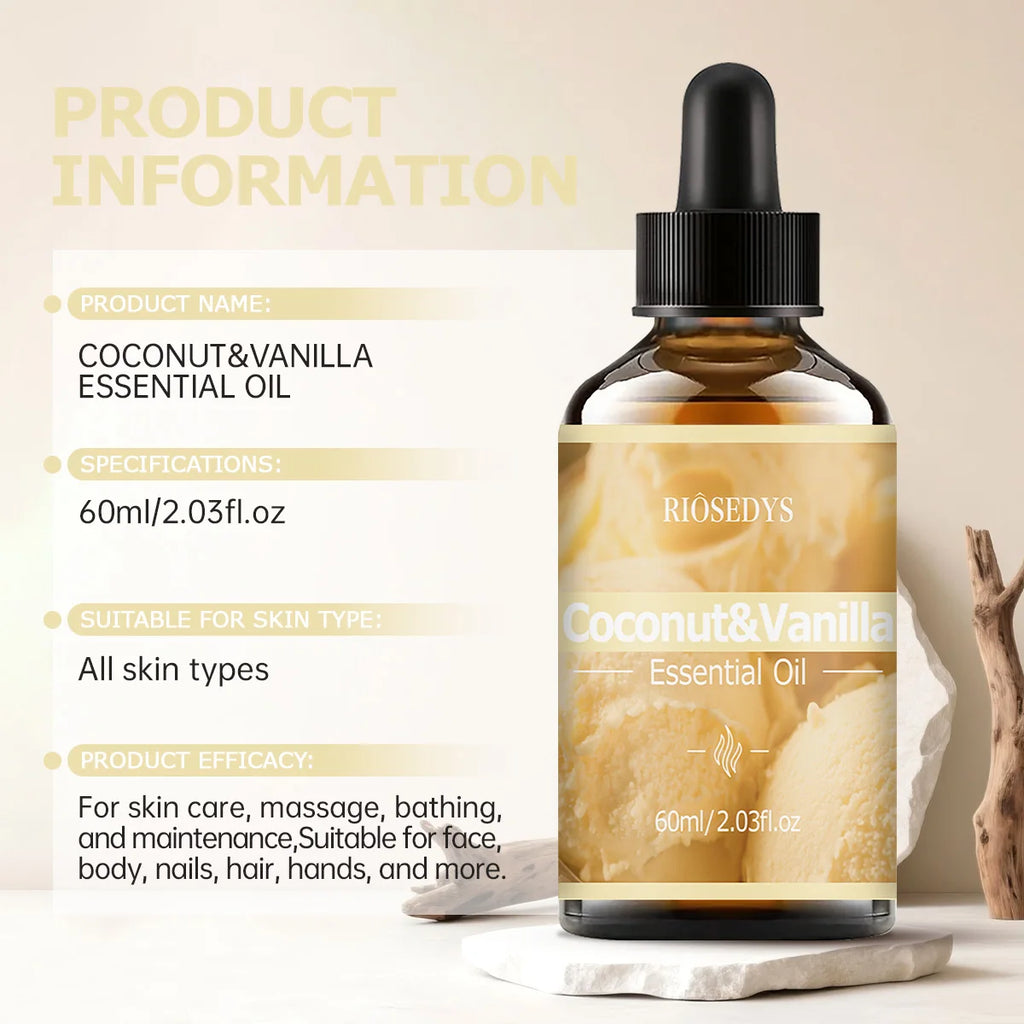 COCONUT VANILLA ESSENTIAL OIL Has Deep Nourishing Moisturizing Zpaxo