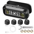 Solar TPMS Temperature Warning Fuel Save 4 External Sensors Tire