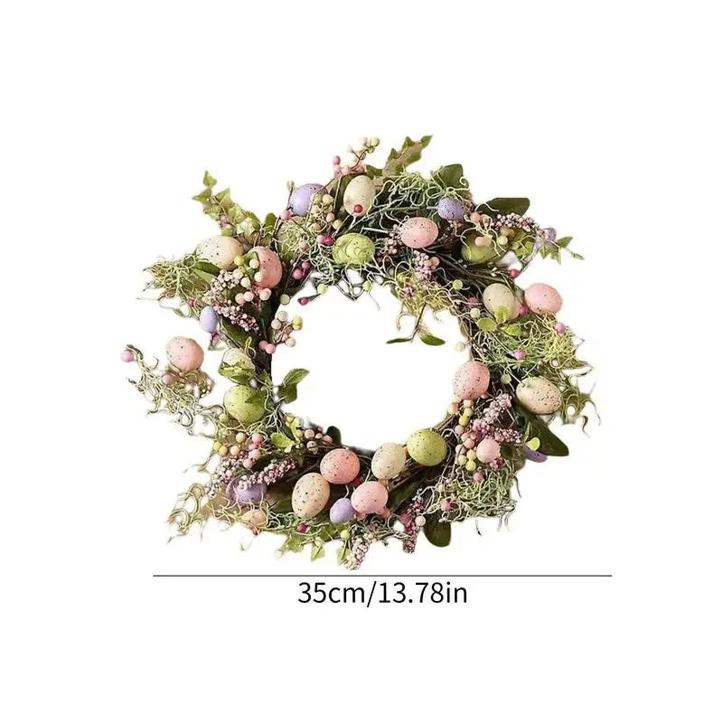 Pastel Easter Egg Spring Wreath – Front Door & Window Decor