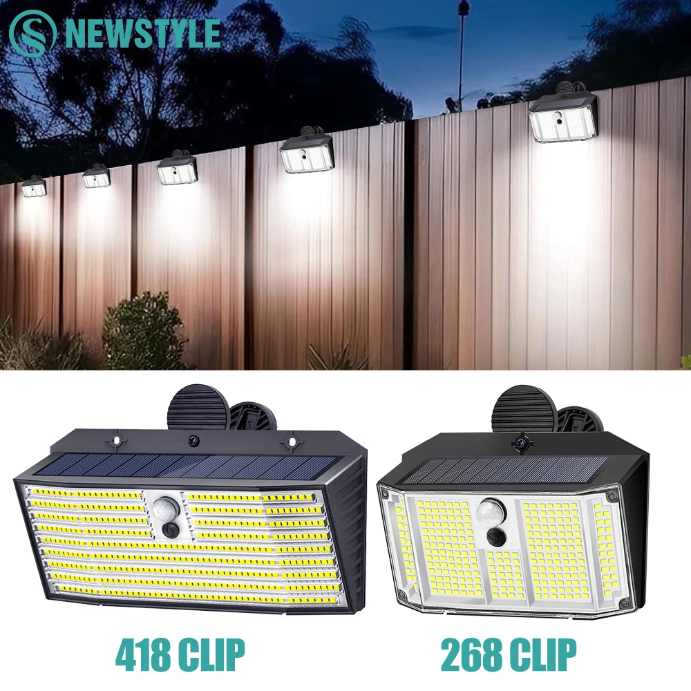 Clip on Solar Lights Outdoor with Motion Sensor IP65 Waterproof Flood Solar Light for Fence Patio Backyard Garden Gutter Garage Zpaxo