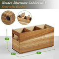 Wooden Desktop Compartment Storage Box – Kitchen & Desk Organizer Desktop Storage Organizer Zpaxo natural wood color 22.9X8.9X11.4cm