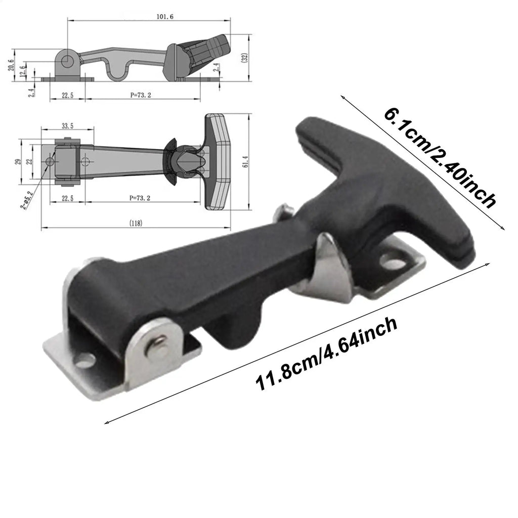 Rubber T Handle Latches Elastic Stainless Steel Hood Catch Flexible