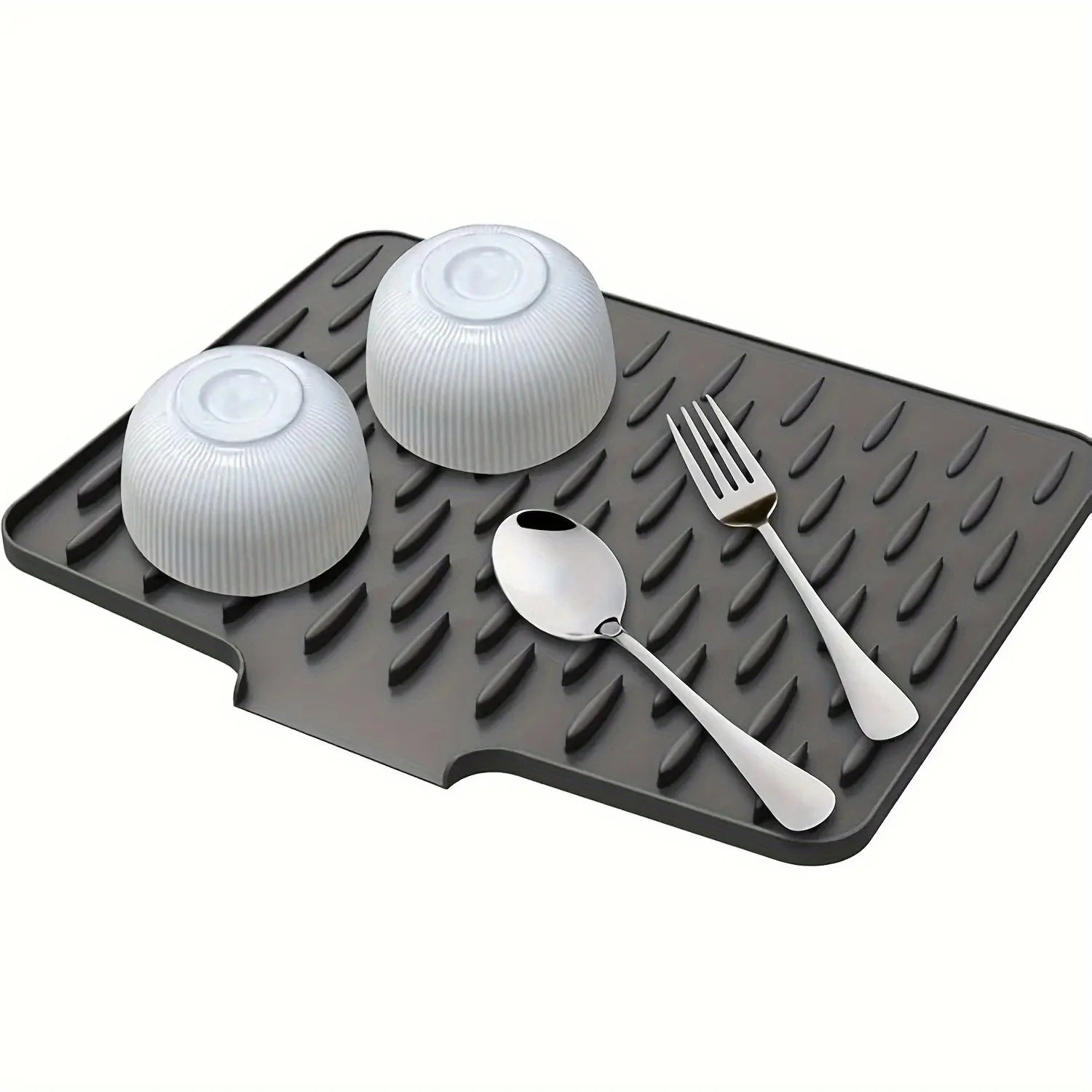 Kitchen Anti-Slip Silicone Drain Mat, Dish Rack, 15.75inch X 12.6inch, Built-in Water Draining Design, Heat and Easy to Clean Zpaxo