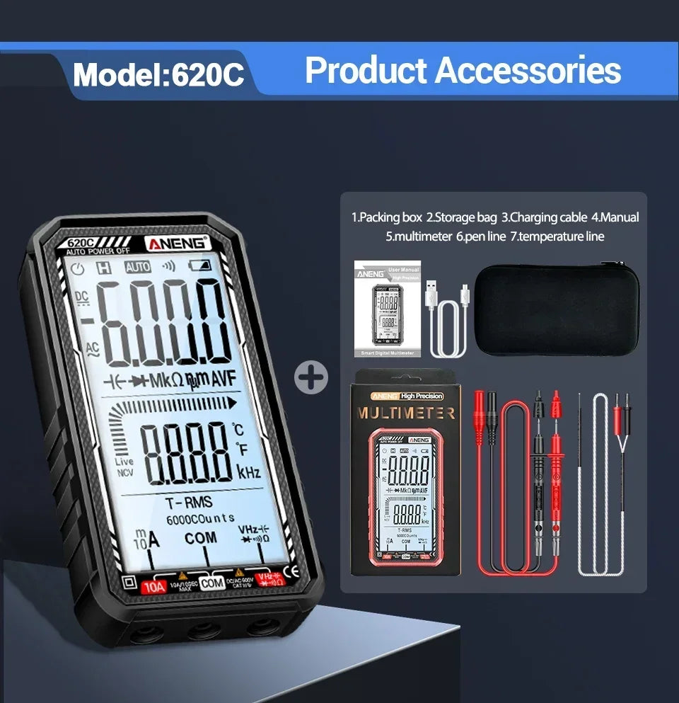ANENG 620C AC Smart Digital Multimeters Current Voltage Tester 6000