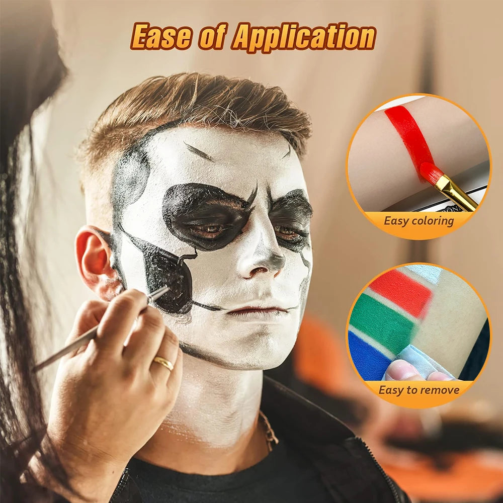 Non-toxic Monochrome Face Body Paint Palette-water Soluble Easy Clean Zpaxo