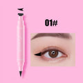 1PC 2 in 1 Eyeliner Stamp Pencil Waterproof Double-ended Black Liquid Eye Liner Pen Quick Dry Triangle Seal Eye Liner Make Up Zpaxo 01