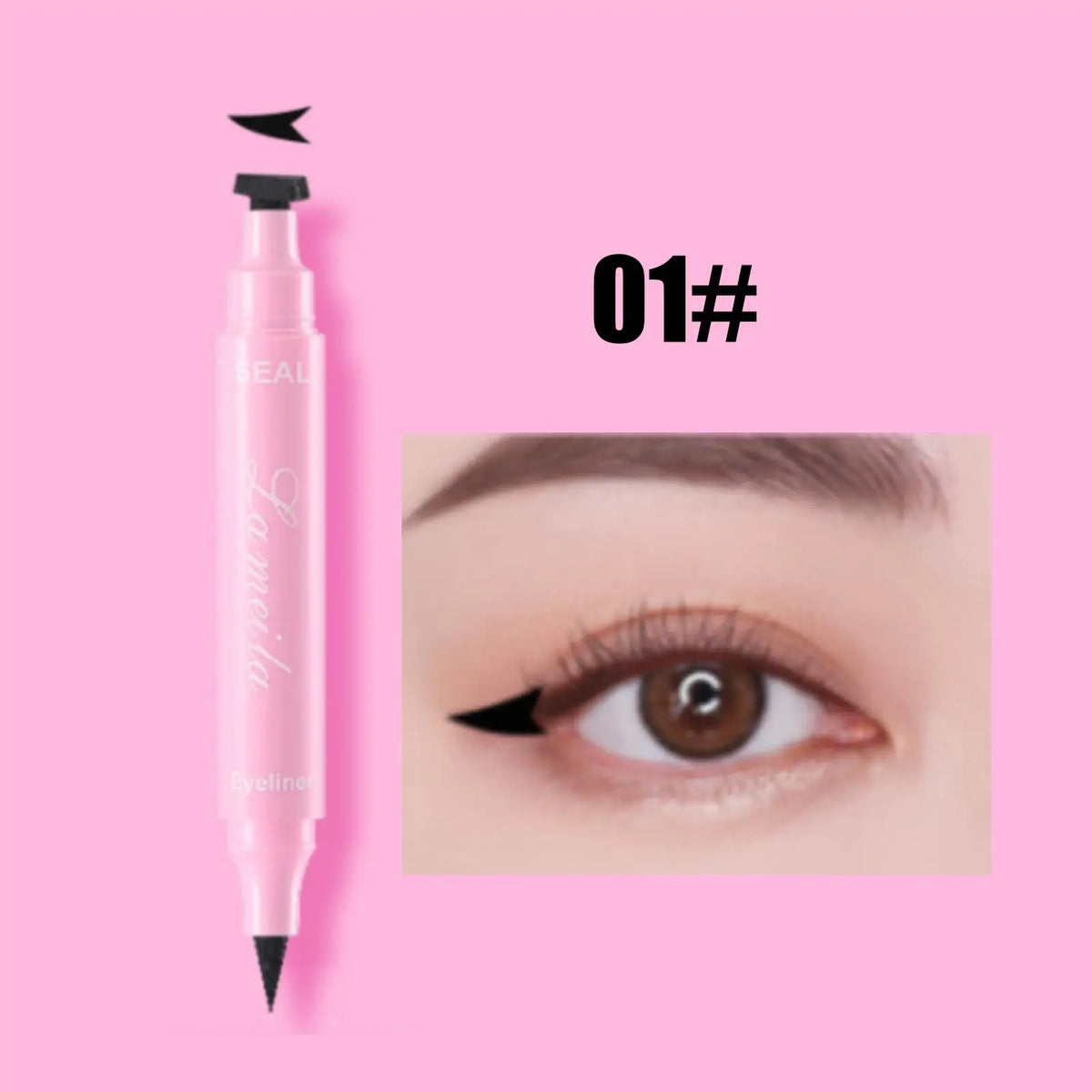1PC 2 in 1 Eyeliner - Waterproof, Quick Drying, Anti-fouling, Silky, Easy To Get Started, Anti-smudge, Suitable for Beginners Zpaxo 01