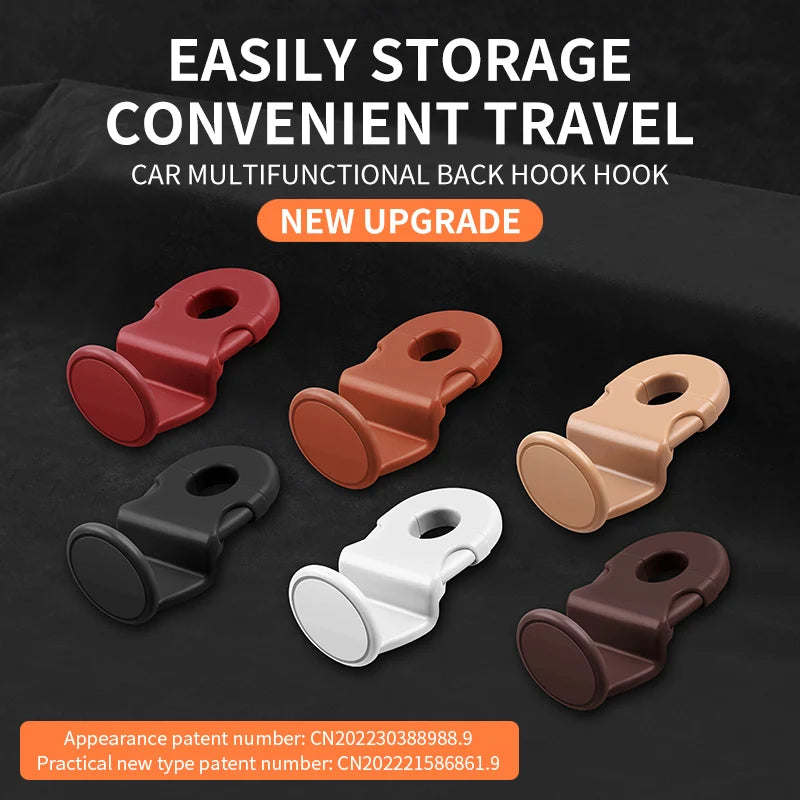 2-Pack Car Headrest Hooks – Clip-On Bag & Storage Organizer Car Headrest Hook Zpaxo