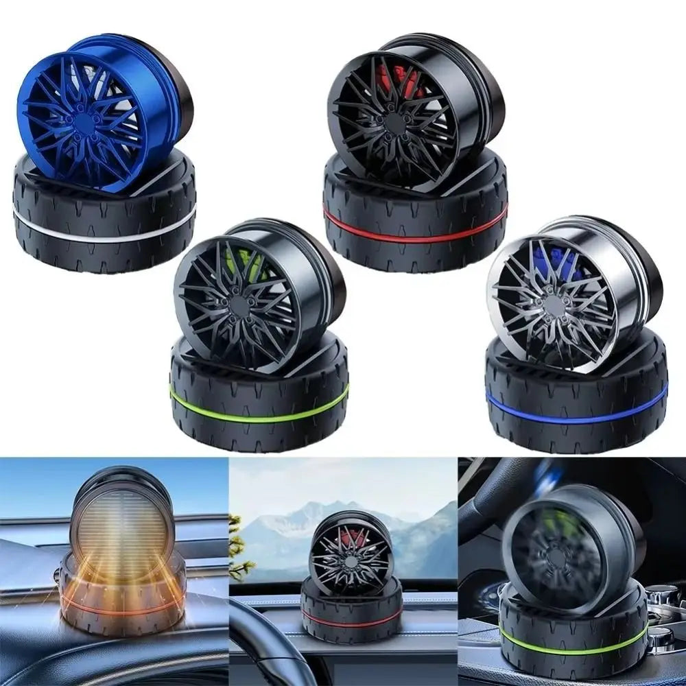 Wheel Hub Design Solar Car Air Freshener Shape Powered Rotating Zpaxo