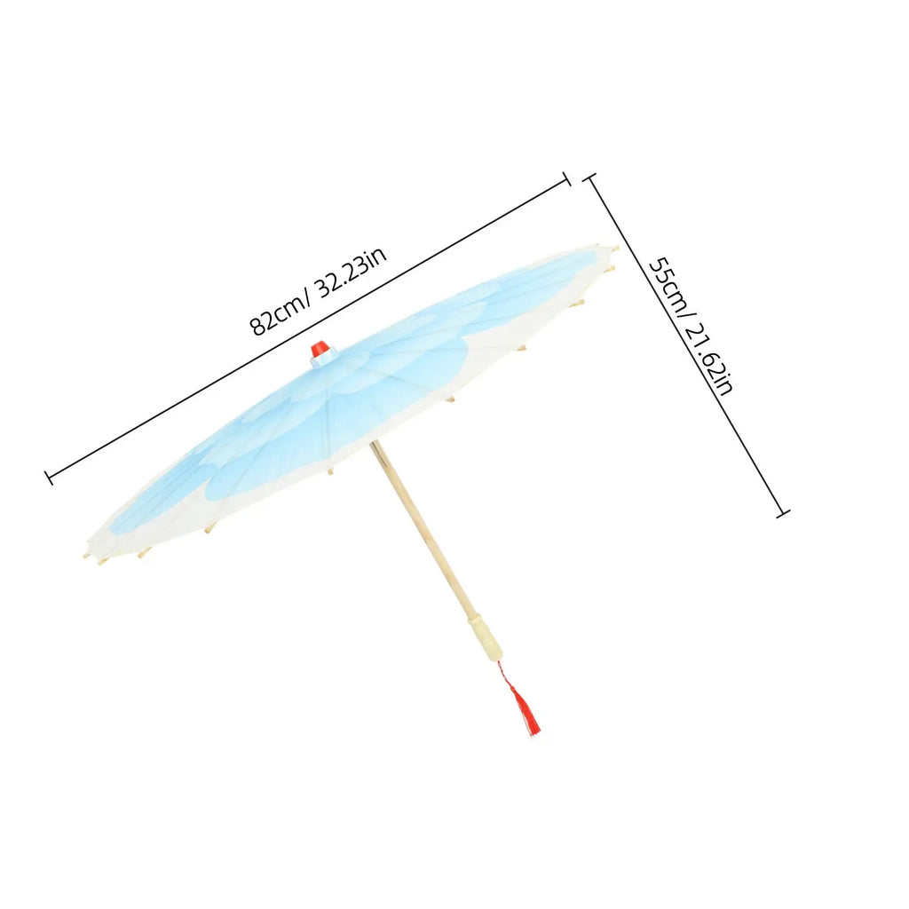 Handmade Blue Peony Oil Paper Umbrella Chinese Traditional Parasol