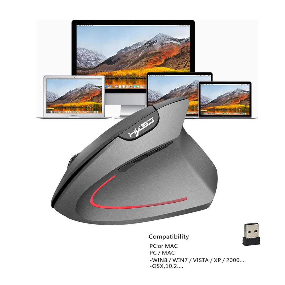 Wireless Mouse Vertical Mice Ergonomic Rechargeable 3 movement speed optional Adjustable USB Charging for Mac Laptop PC Computer Zpaxo