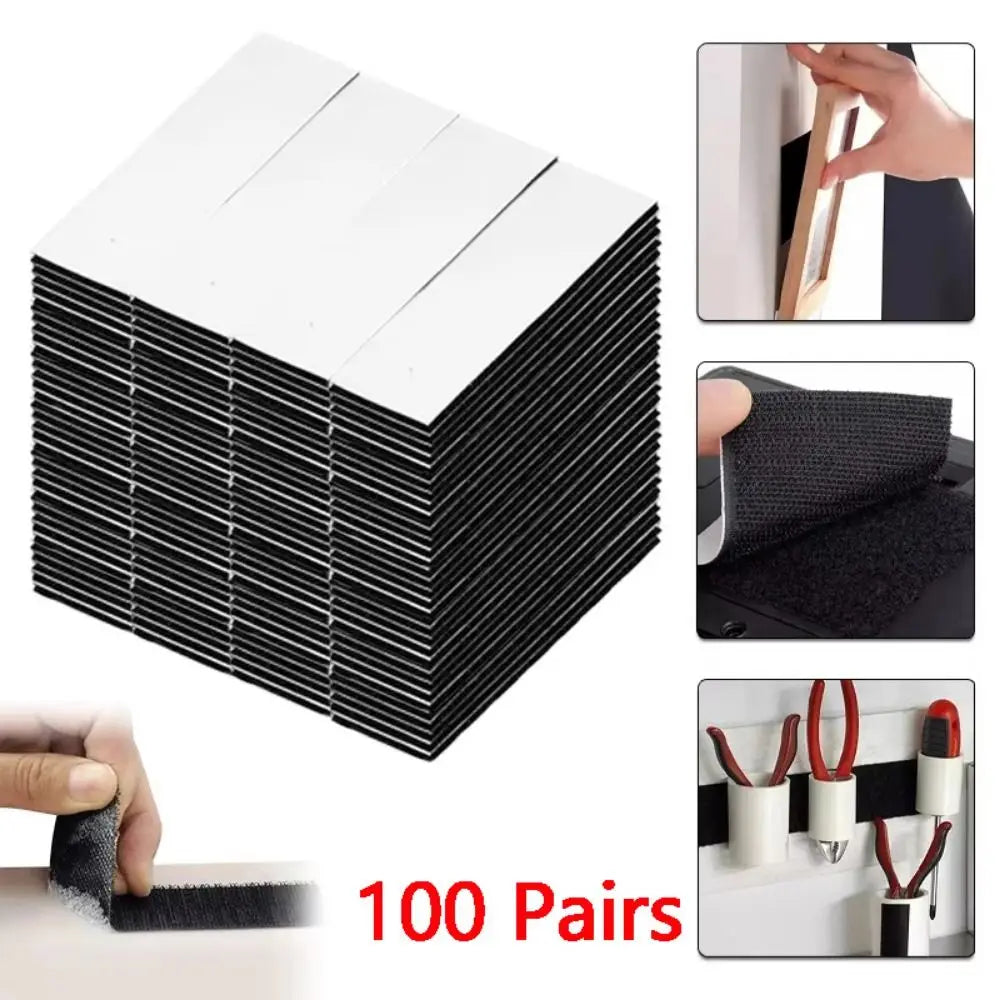 100pairs Strong Glue Hook and Loop Fastener Tape Self-Adhesive Heavy Duty Interlocking Dots Nylon Sticky Back Carpet Sticker Zpaxo