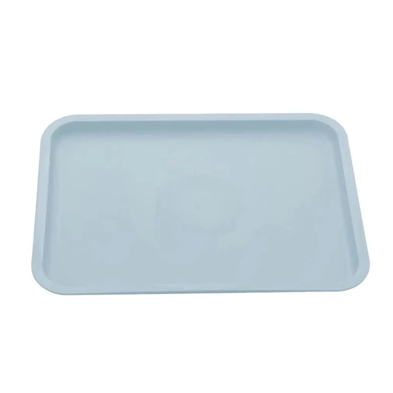 Household Kitchen Fruit Dessert Tray Rectangular Pallet Nordic Plastic Food Serving Tray Multiple Colors Storage Tray Zpaxo Light blue