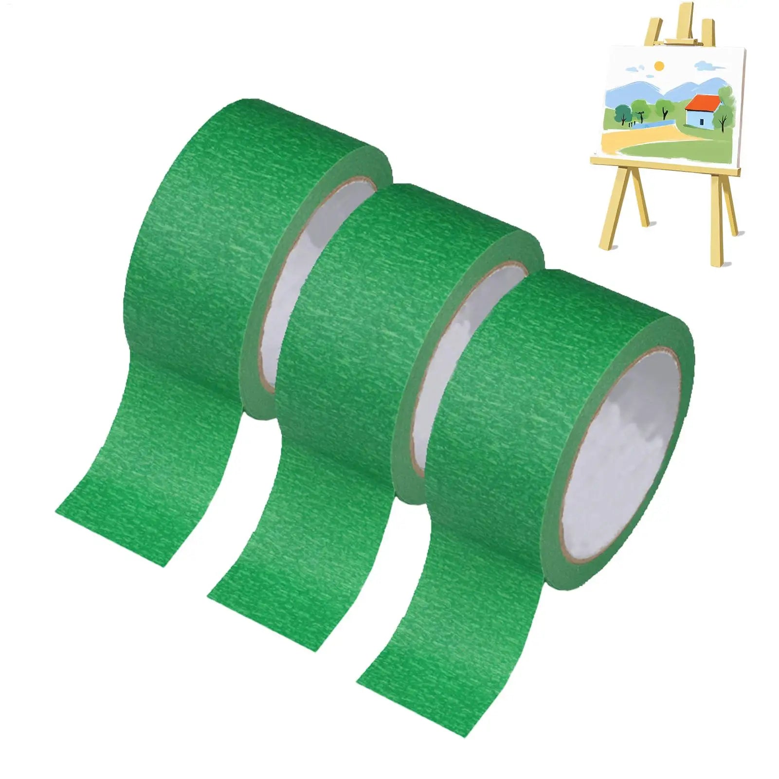 Painter Masking Tape 3 Rolls Green Painters Tape For Painting Edges Masking For DIY Paint Projects Residues Free Paint Tape Zpaxo