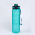1000ml Water Bottle with Time Scale Straw for Outdoor Sports Plastic Gradient Color Leak Proof Water Bottle Zpaxo Green 1000ml