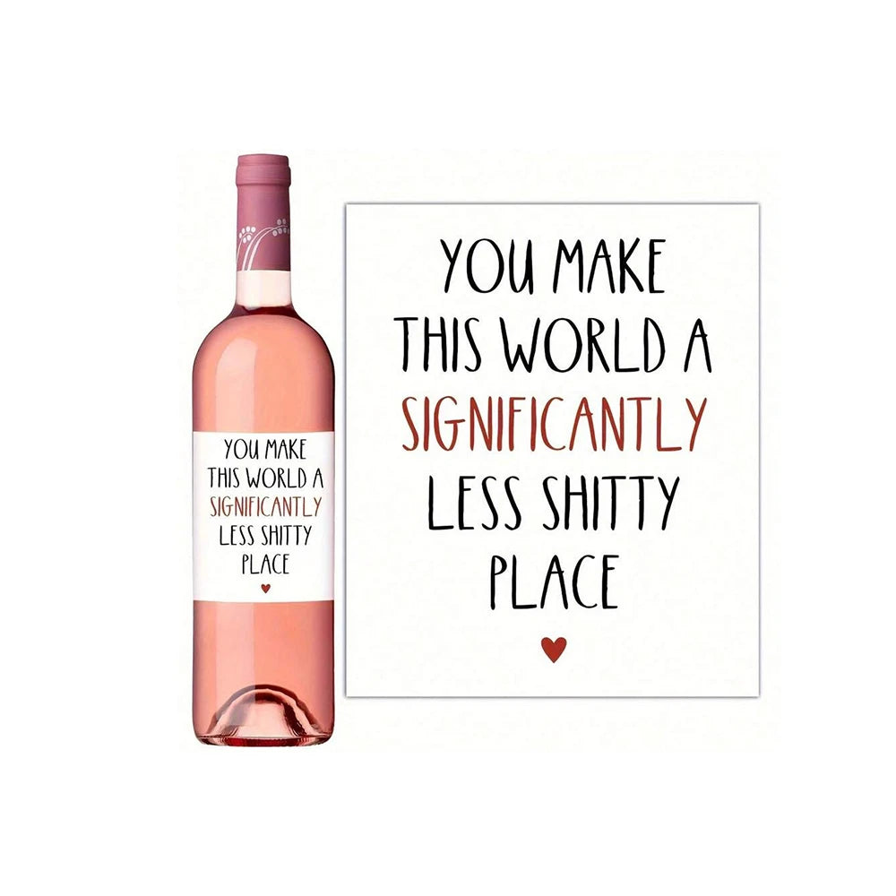 4/8/12Pcs Funny Cute Wine Bottle Label Stickers Wine Label for Birthday Party Thanksgiving Day Gift Zpaxo