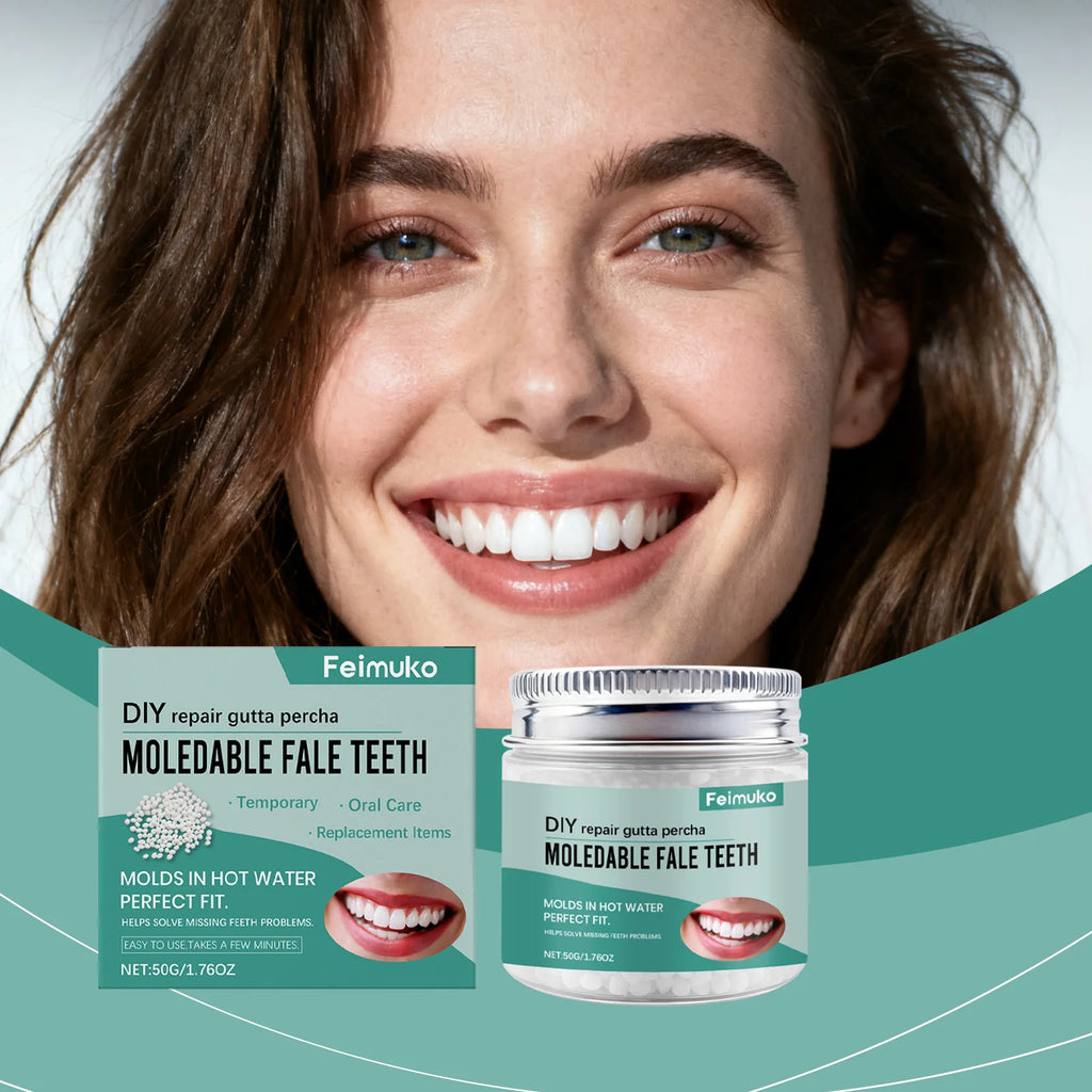 Temporary Denture Adhesive, Moldable Solid Dental Gel, Easy Convenient, Natural Comfortable Fit, Beautiful Perfect Teeth Zpaxo