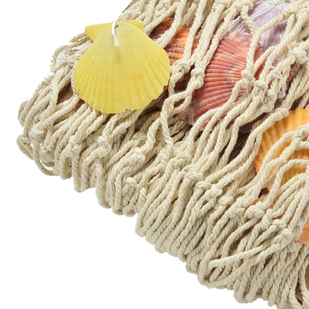 Fish Netting Decor Nautical Decorative Net Sea Shells Seaside Wall Zpaxo