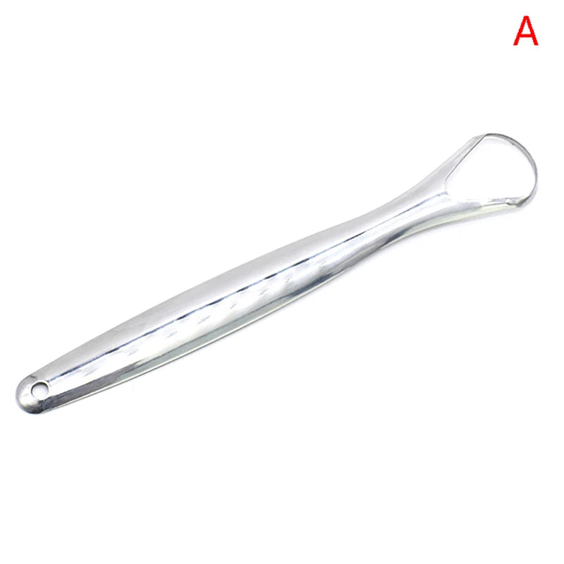 Tongue Scraper Stainless Steel Cleaner Oral Care Hygiene Dental