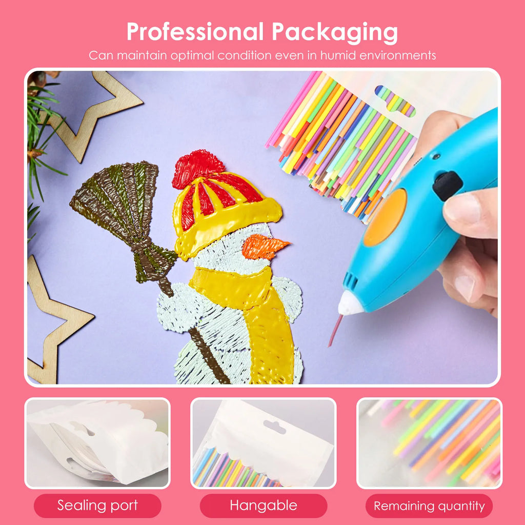 320/160 Strands 2.5mm 3D Doodler Refill 25/30/32Colors 3D Doodler Pen Refills Safe Low Temperature PCL For 3Doodler Start + Zpaxo