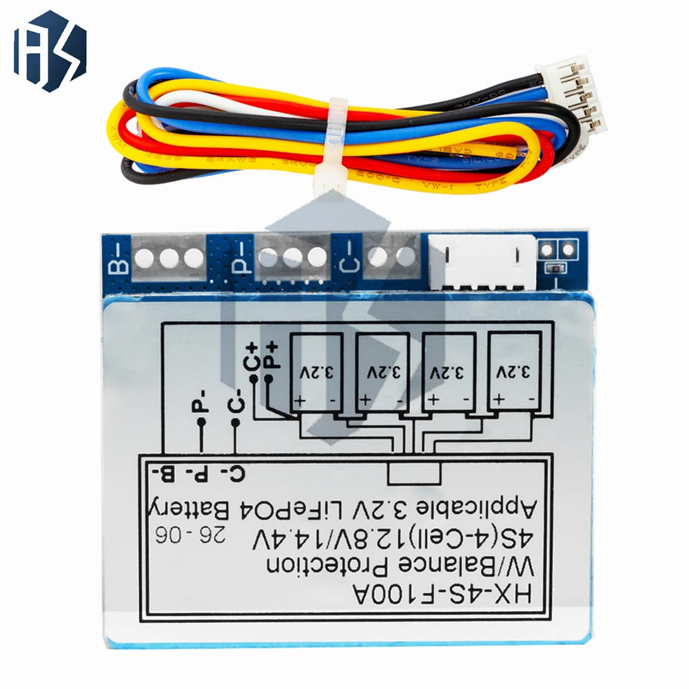 4S LiFePO4 BMS Protection Board 12.8V/14.4V Split Charge Discharge Terminal Built-in Active Cell Balancing Equalizer Zpaxo