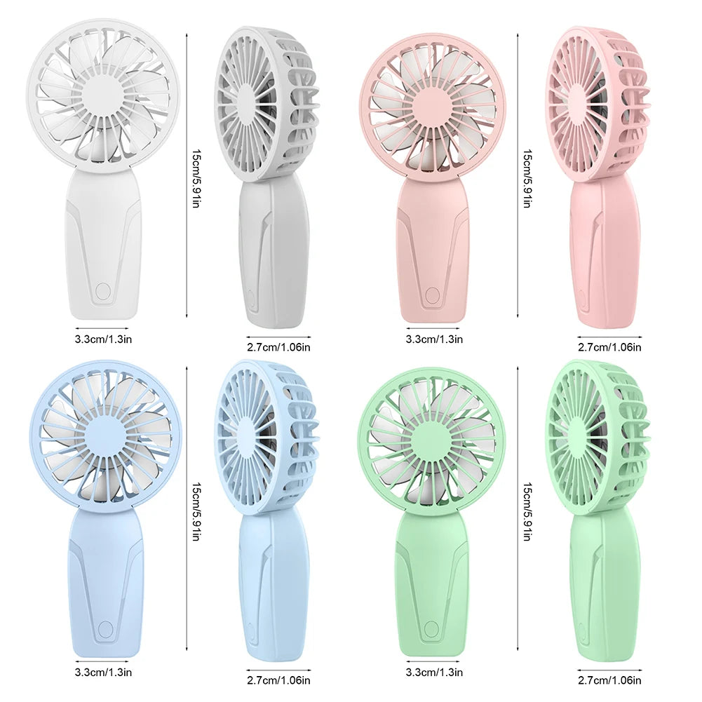 Portable Handheld Fan USB Rechargeable Personal 3 Speeds Mini Home Zpaxo