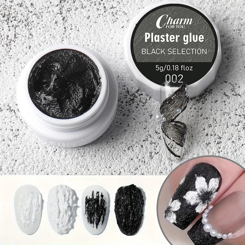 Gypsum Glue Gel 3D Nail Carving Sculpture UV LED Soak Off Varnish Zpaxo