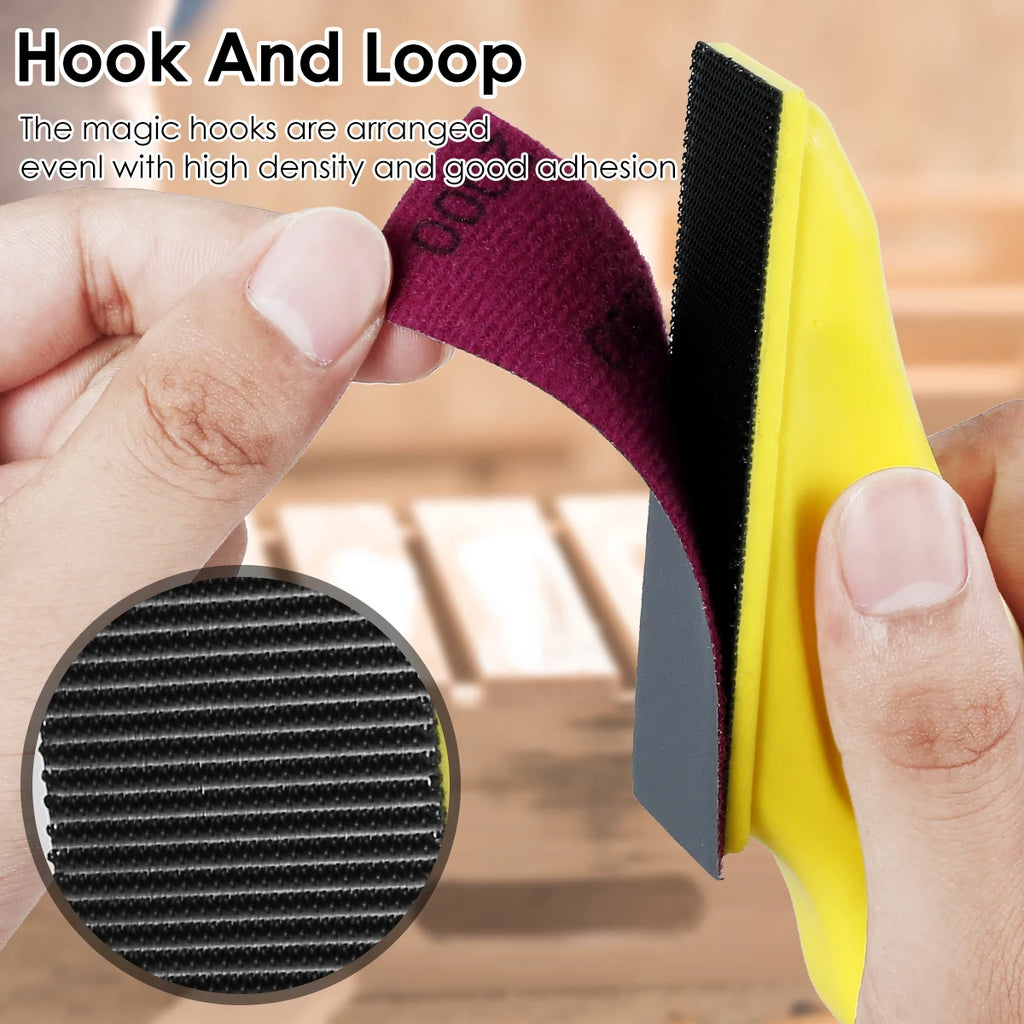 70pcs DIY Hand Sandpaper MINI Sander Kit Loop Sander Paper Assorted Grit Wet Dry Sanding Strip Detail Tool with Hand Millstone Zpaxo