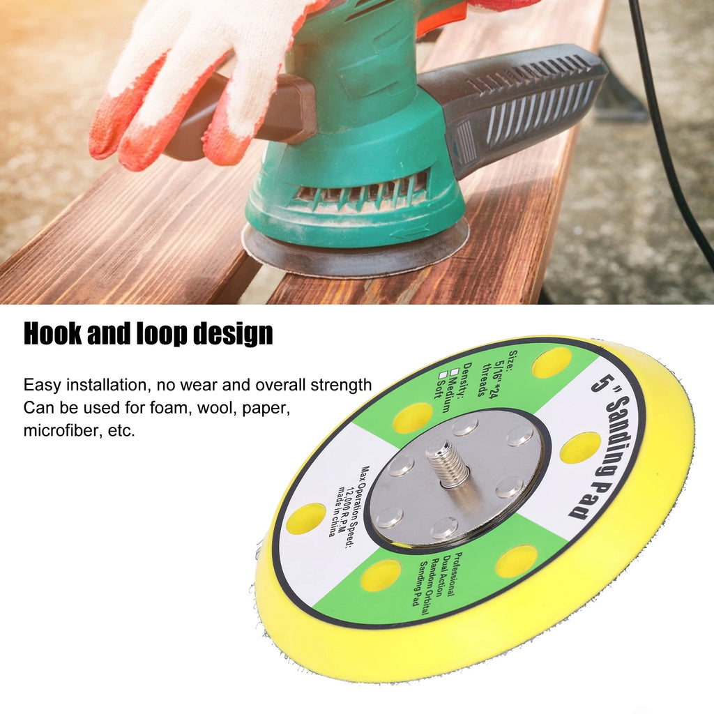 Sanding Pad 5 16 24 Hook Loop PU Backing Plate Pneumatic Sander