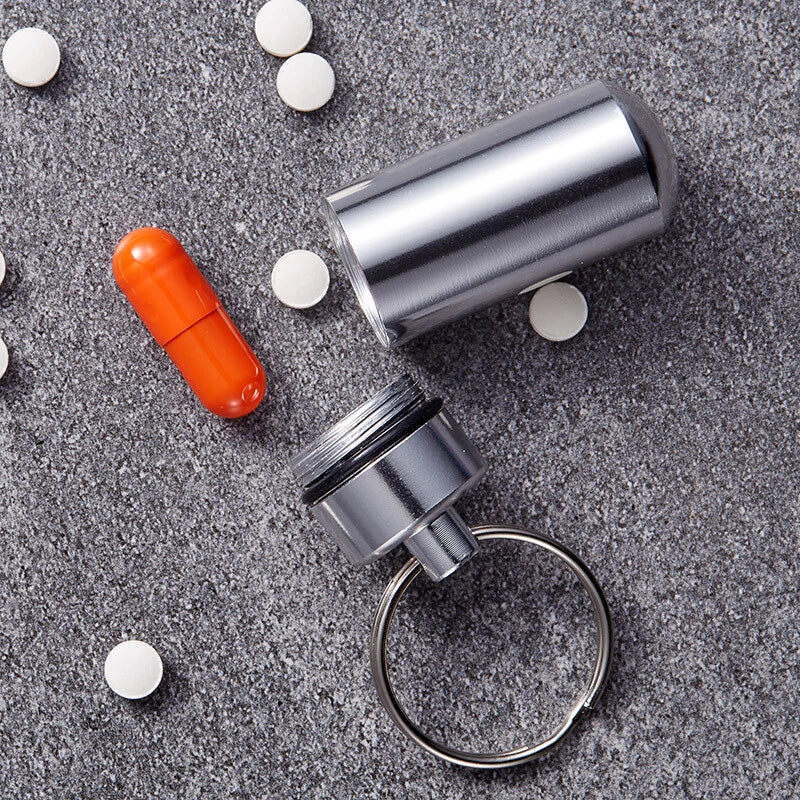 Medicine Box Health Care Waterproof Aluminum Pill Case Bottle Cache