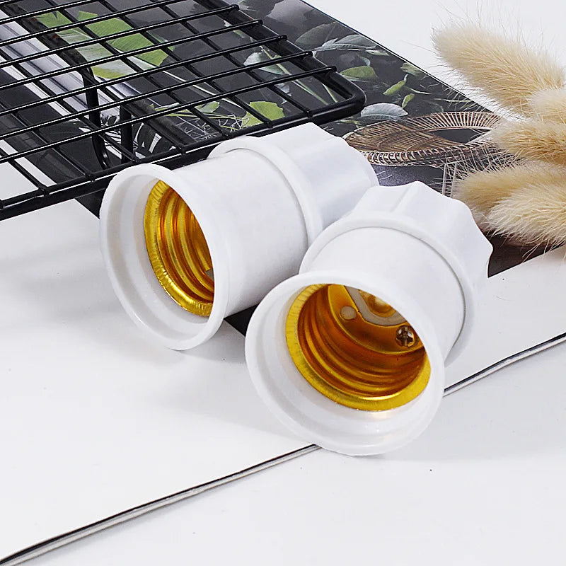 E27 Screw Lamp Holder – White & Gold Ceiling Bulb Socket Base Lamp Socket Base Zpaxo