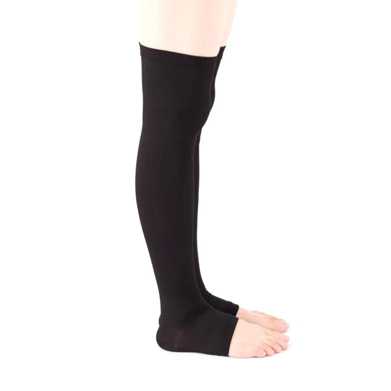 1 Pair Open Toe Knee-high Medical Compression Stockings Veins