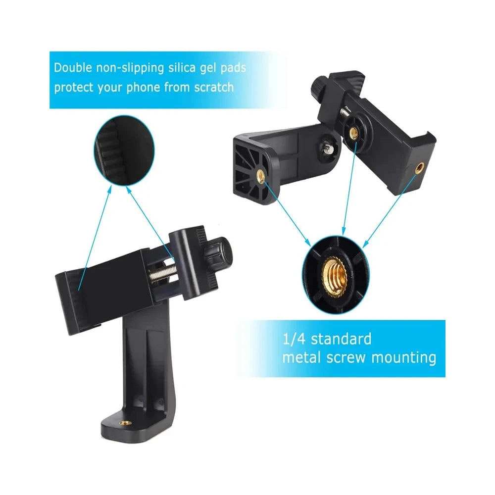 Tripod Mount Universal 360 Degree Mobile Phone Clip for 1/4" Screw Holes Cellphone Holder Desk Tripod Adapter For iPhone/Samsung Zpaxo