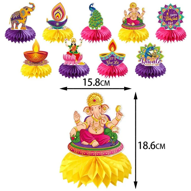 Festival Atmosphere Decoration Ornament Honeycomb Festival Desktop Handmade Ornament Lantern Festival Honeycomb Display Platform Zpaxo