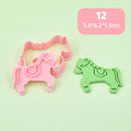 Year Of The Horse Cookie Cutters Chinese New Year 3D Cartoon Horse Shape Pressable Biscuit Mold Cookie Stamp Kitchen Baking Tool Zpaxo 12