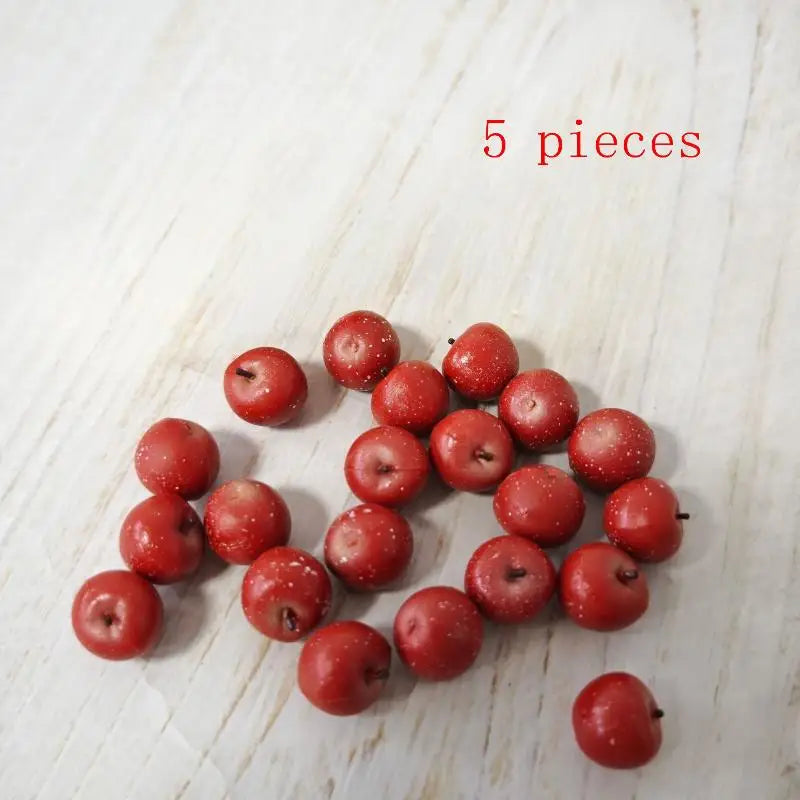 ▶5Pcs Mini Simulated Little Apple Doll Accessories Toys 1/12 Dollhouse Miniature Food Play Scene Decoration Zpaxo Red