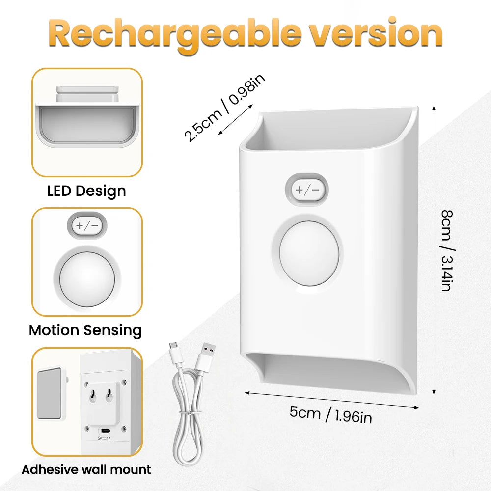 LED USB Rechargeable Wall Lamp Up Down Light PIR Motion Sensor Step Light Indoor Night Lamp for House Decor Exterior Patio Porch Zpaxo 156 Wall Light
