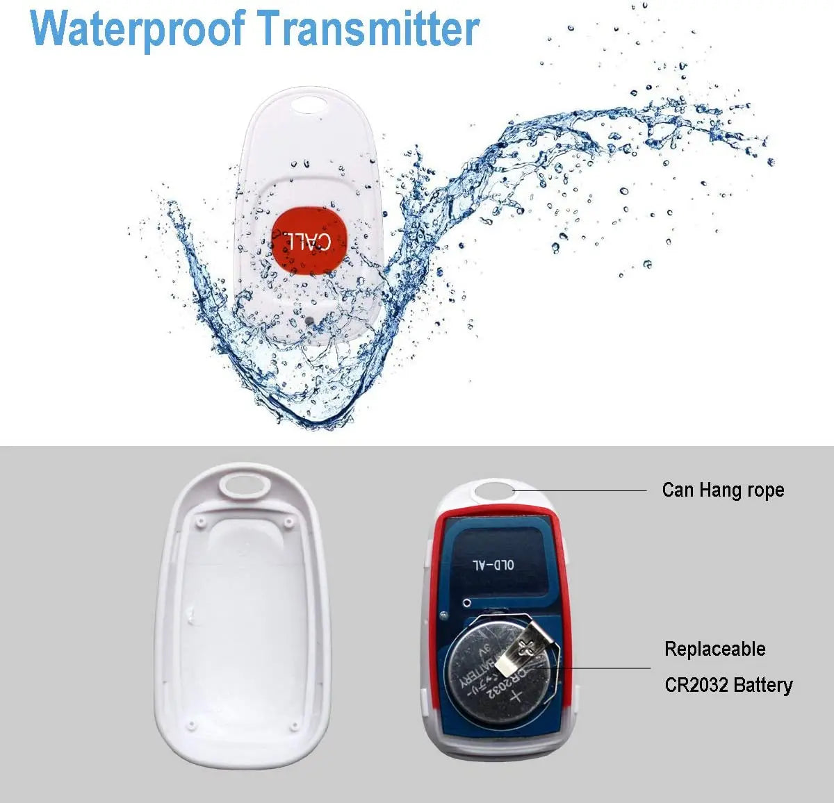 Smart Home Wireless Pager Doorbell Old man Patient Emergency Alarm 150m Remote Call Bell SOS Button US EU UK AU Plug Receiver Zpaxo