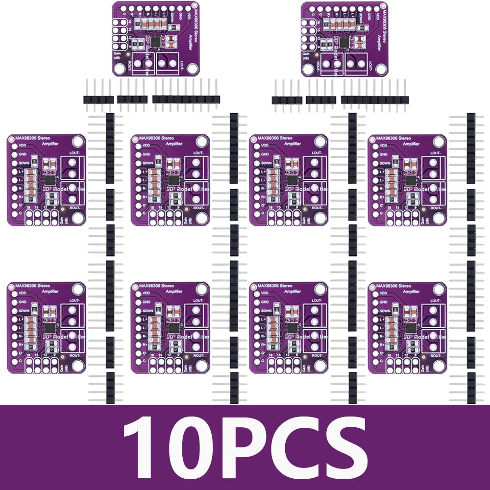 1~10PCS EGBO CJMCU-98306 MAX98306 3.3V~5.5V Stereo Class D Amplifier Class AB Audio 3.7W Gain setting 6DB 9DB 12DB 15DB 18DB Zpaxo MAX98306-10PCS