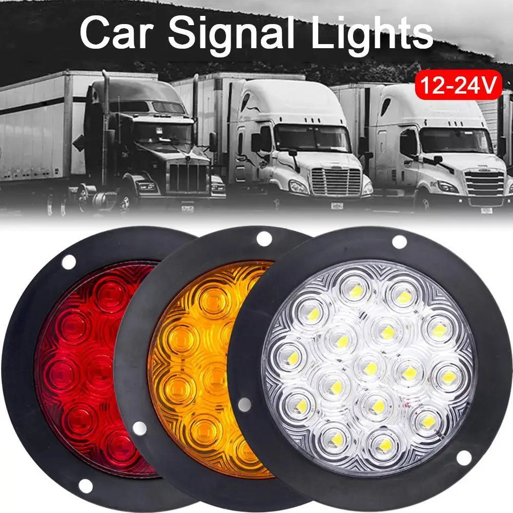 4 Inch Round 16 LED Truck Tail Light | 12V-24V Stop Brake Signal LED Truck Tail Light Zpaxo