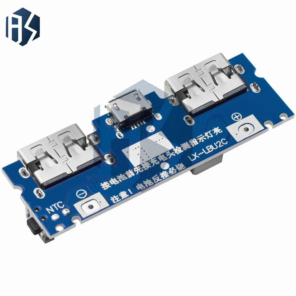1/10PCS Optional 5V 2.4A 18650 Boost Charger Board, Dual Type-C & Micro USB Power Bank Charging Module Zpaxo