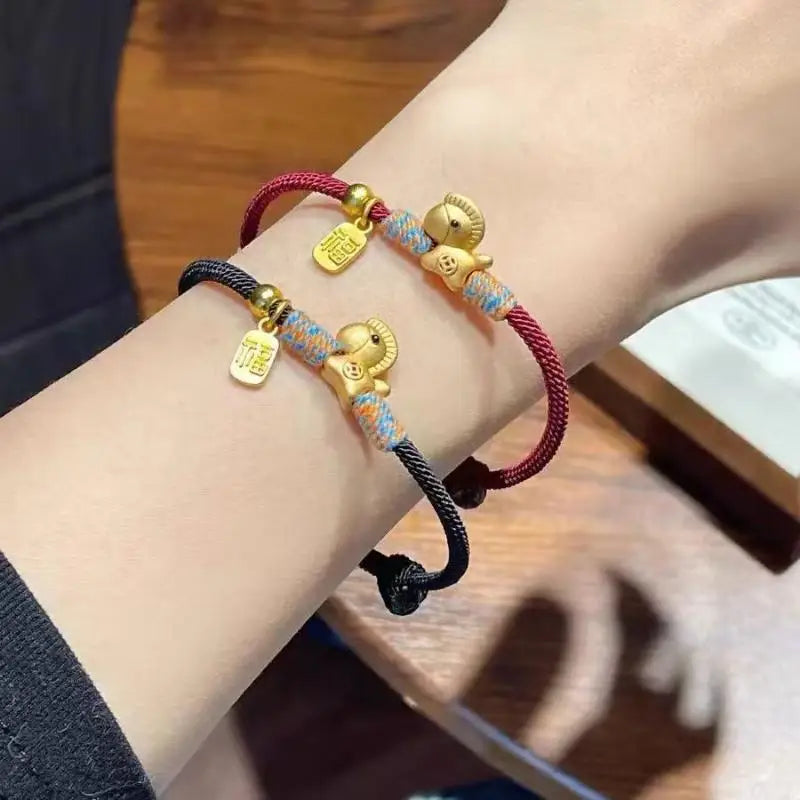Festive Red Woven Rope Bracelet 2026 Horse Year Charm Women S Jewelry Zpaxo