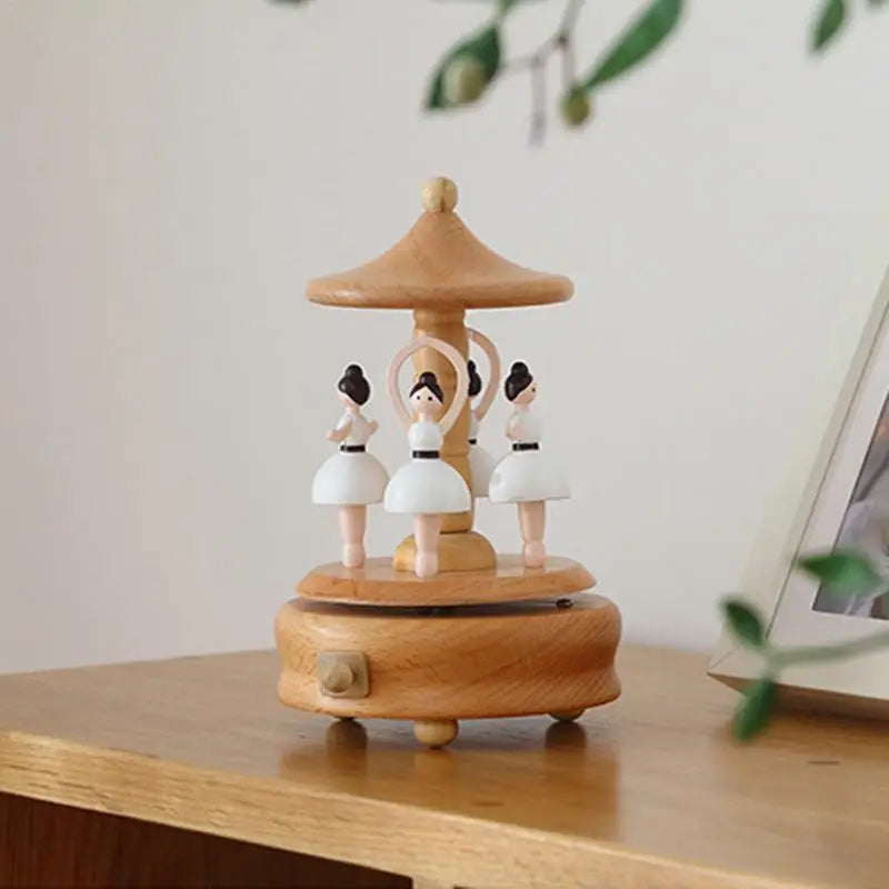 Wind Up Musical Box Wooden Music Box Wood Crafts Retro Birthday Gift Vintage Home Decoration Creative Valentine's Day Gift Zpaxo